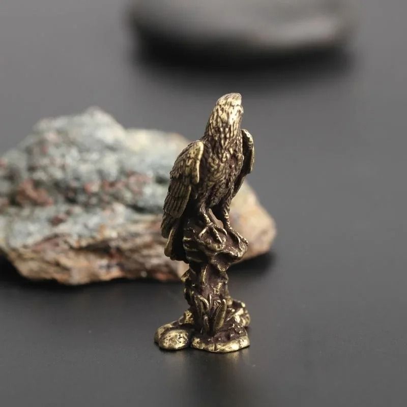 Vintage Brass Eagle Miniature Figurine 3
