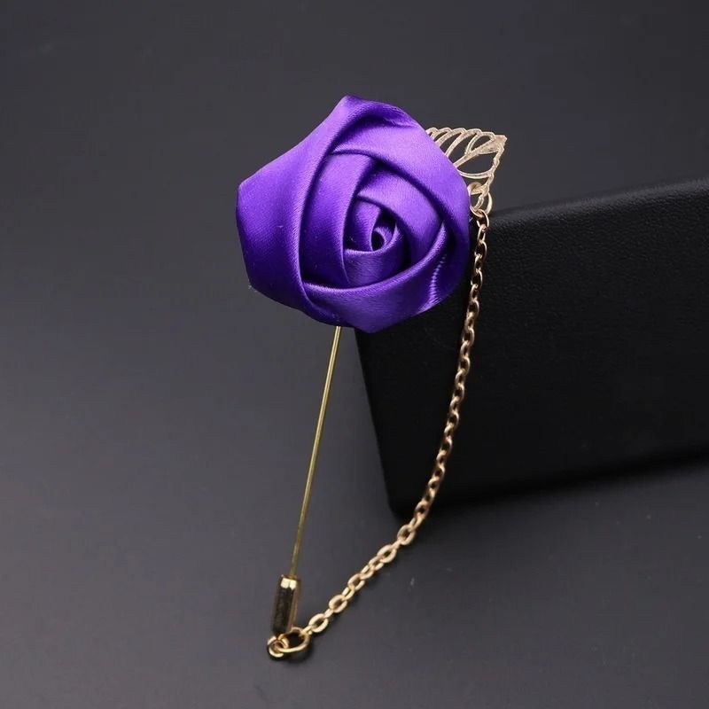 Handmade Canvas Rose Flower Brooch Pin 2