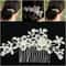 Classic Crystal Pearl Floral Bridal Hair Comb 2