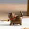 Handmade Sandalwood Kawaii Cat Miniature Figurine 1