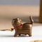 Handmade Sandalwood Kawaii Cat Miniature Figurine 1