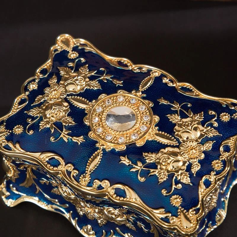 European Retro Inlaid Diamond Jewelry Box 4