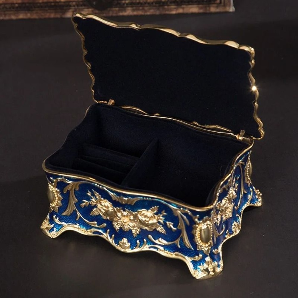 European Retro Inlaid Diamond Jewelry Box 5