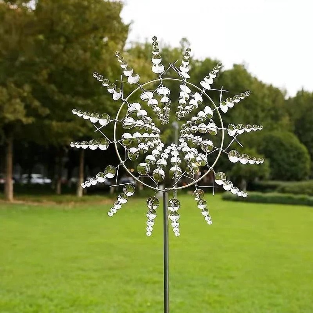 Modern Silver Kinetic Metal Wind Spinner 1