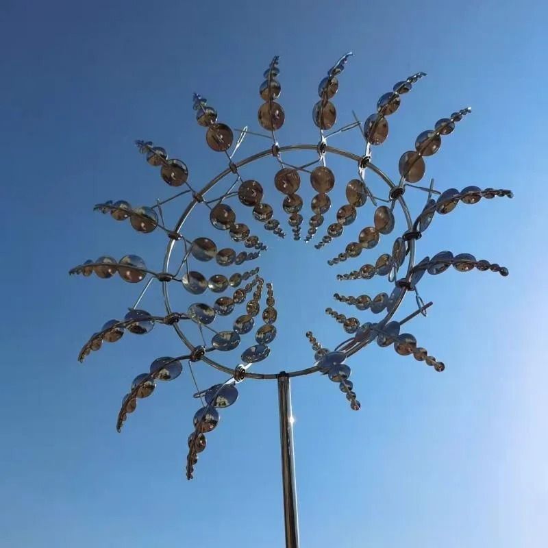 Modern Silver Kinetic Metal Wind Spinner 2