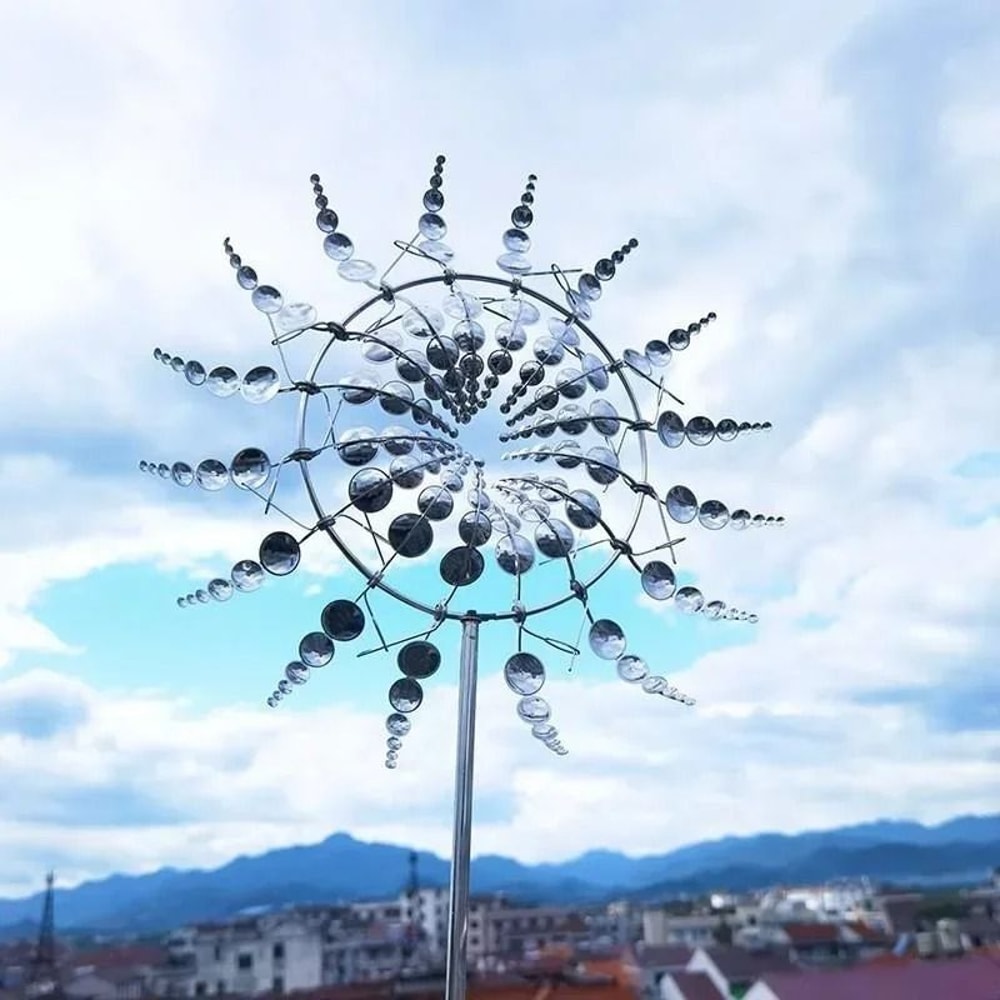 Modern Silver Kinetic Metal Wind Spinner 3
