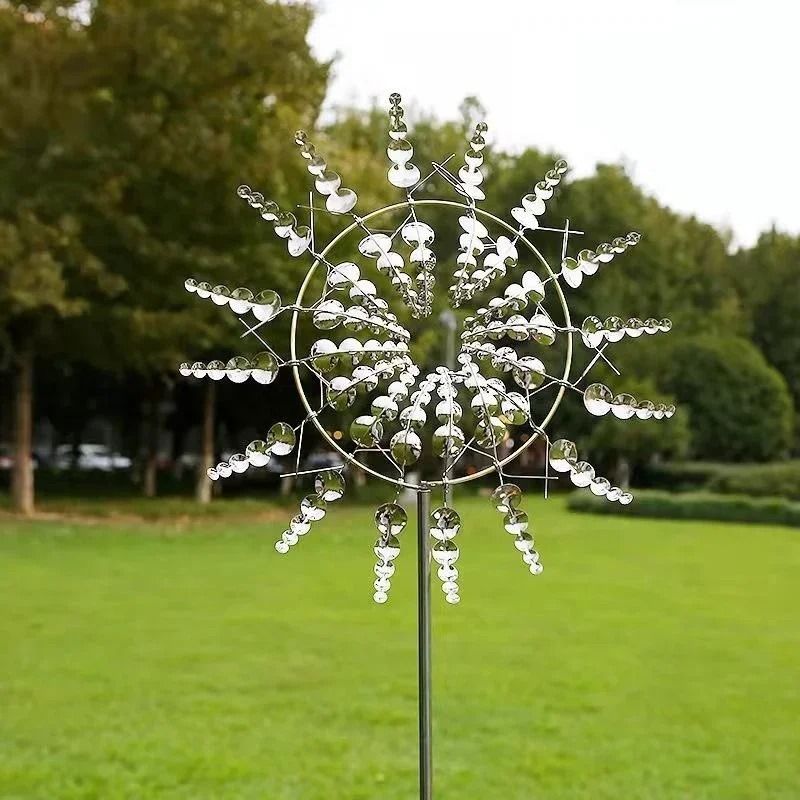 Modern Silver Kinetic Metal Wind Spinner 6