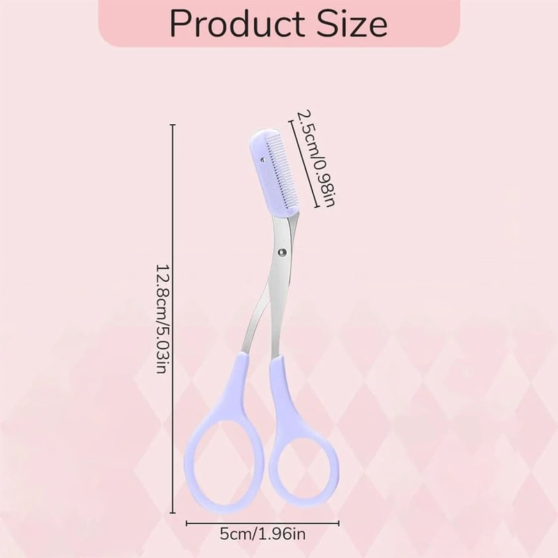 Professional Stainless Steel Eyebrow Trimmer Scissors With Precision Comb 5