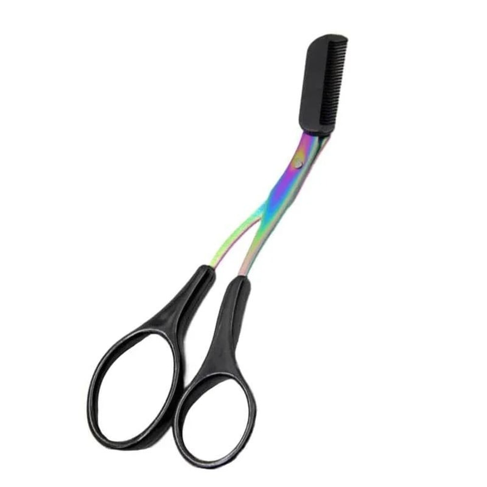 Professional Stainless Steel Eyebrow Trimmer Scissors With Precision Comb 7