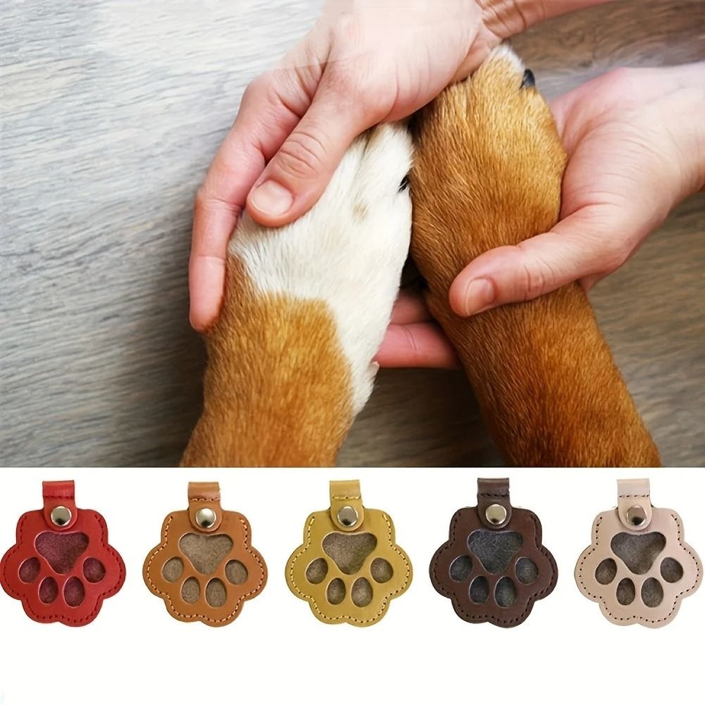 Commemorative Leather Pet Hair Keepsake Bag Portable Keychain Memorial Pouch 1