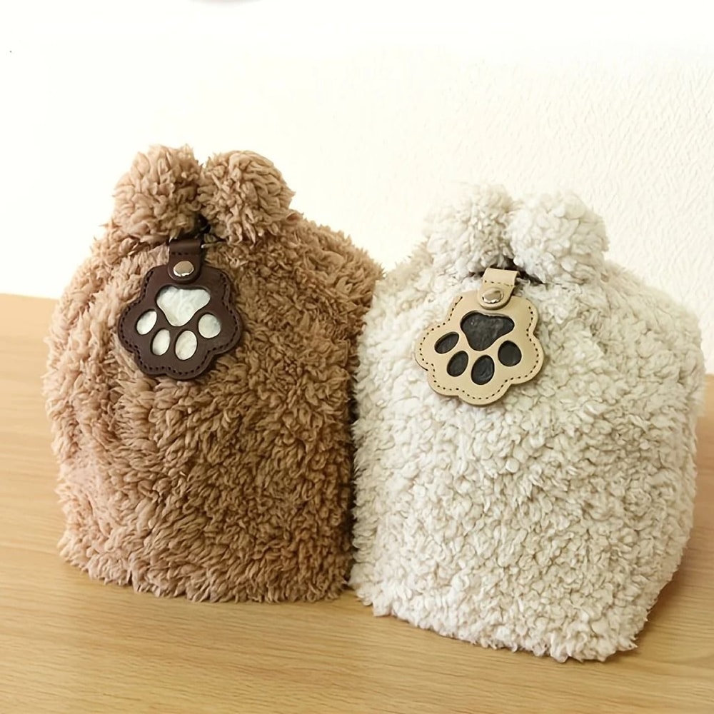 Commemorative Leather Pet Hair Keepsake Bag Portable Keychain Memorial Pouch 4