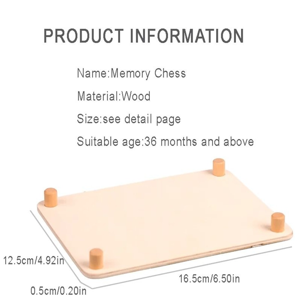 Montessori Memory Match Chess Wooden Educational Logic And Concentration Toy 5