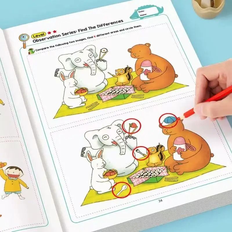 32 Page Interactive Learning Book Game For Kids Finding Differences Drawing Notebook 1