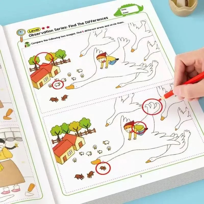 32 Page Interactive Learning Book Game For Kids Finding Differences Drawing Notebook 3