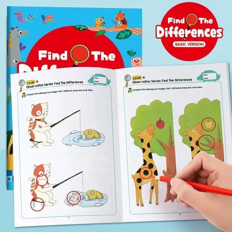32 Page Interactive Learning Book Game For Kids Finding Differences Drawing Notebook 6