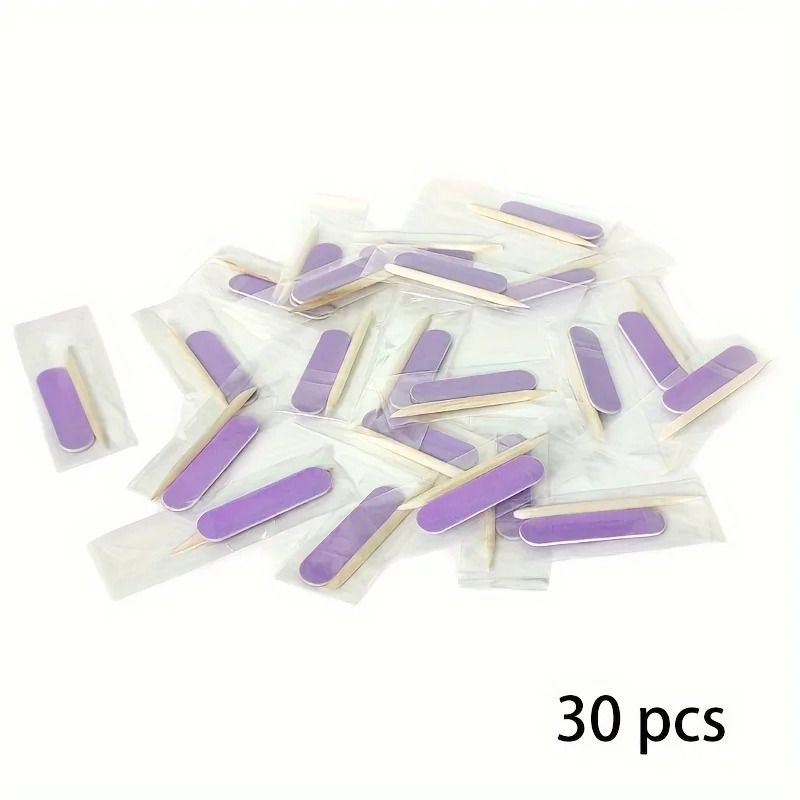 30 Piece Mini Nail Files And Colorful Wood Cuticle Pusher Kit 10
