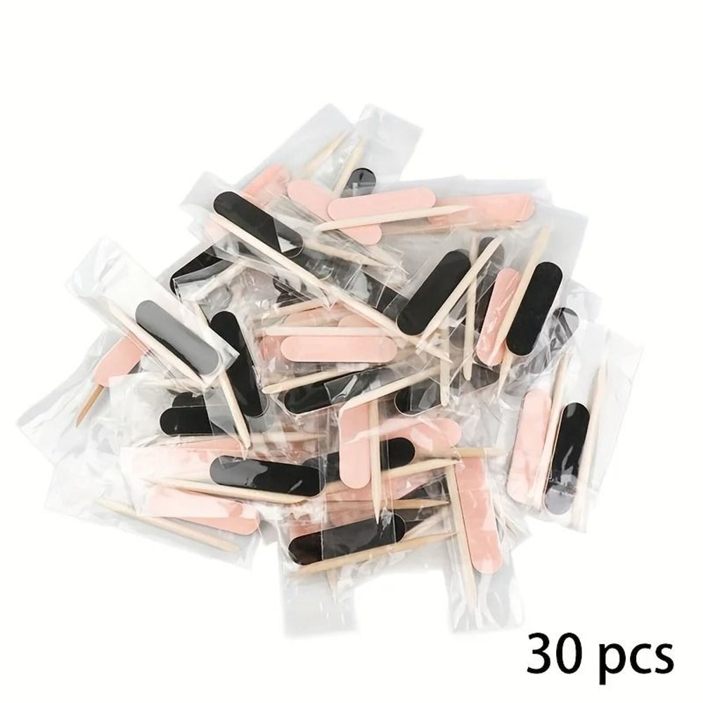 30 Piece Mini Nail Files And Colorful Wood Cuticle Pusher Kit 5