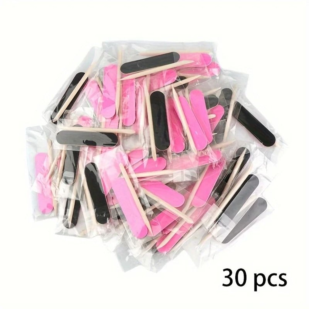 30 Piece Mini Nail Files And Colorful Wood Cuticle Pusher Kit 8