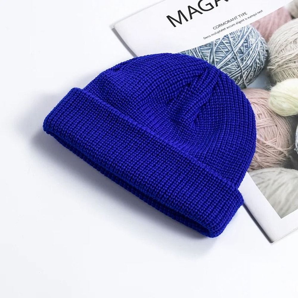 Knitted Hat For Men And Women Wool Fashion Simple Warm Skullies Winter Beanie Cap 9