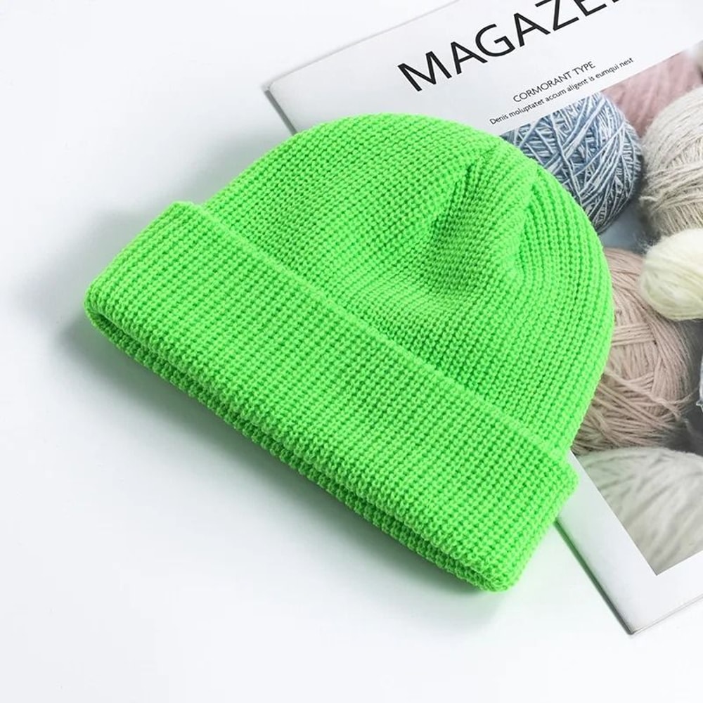 Knitted Hat For Men And Women Wool Fashion Simple Warm Skullies Winter Beanie Cap 10