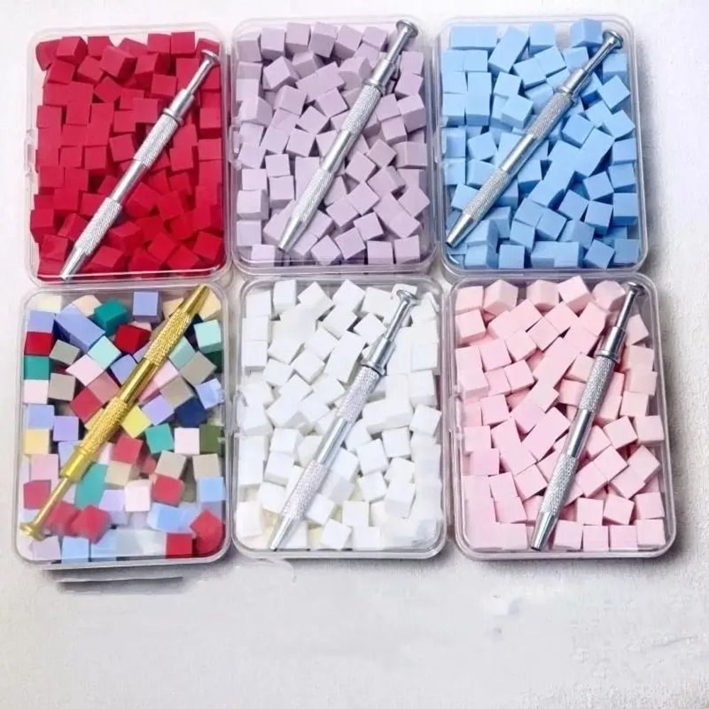 100 Piece Gradient Sponge Brush For Nail Art And Gel Polish Manicure Accessory 0