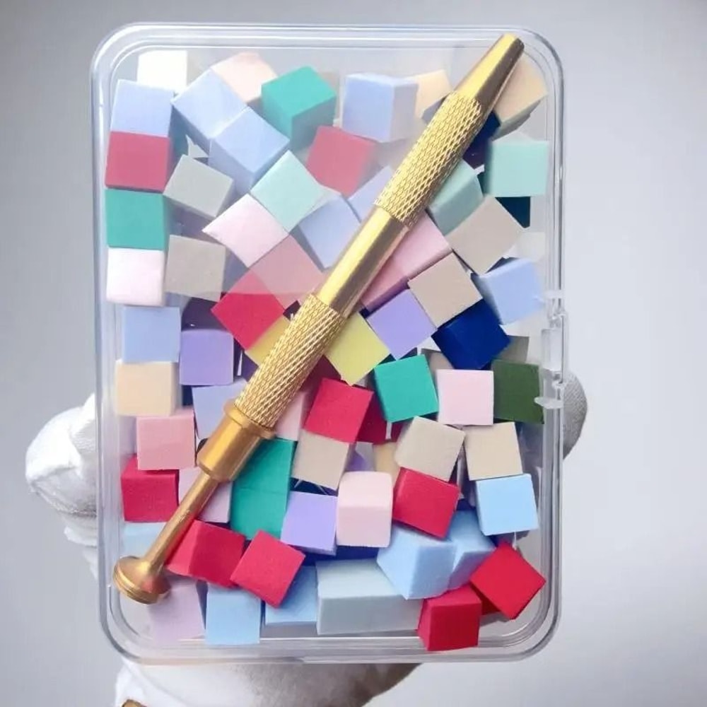 100 Piece Gradient Sponge Brush For Nail Art And Gel Polish Manicure Accessory 8