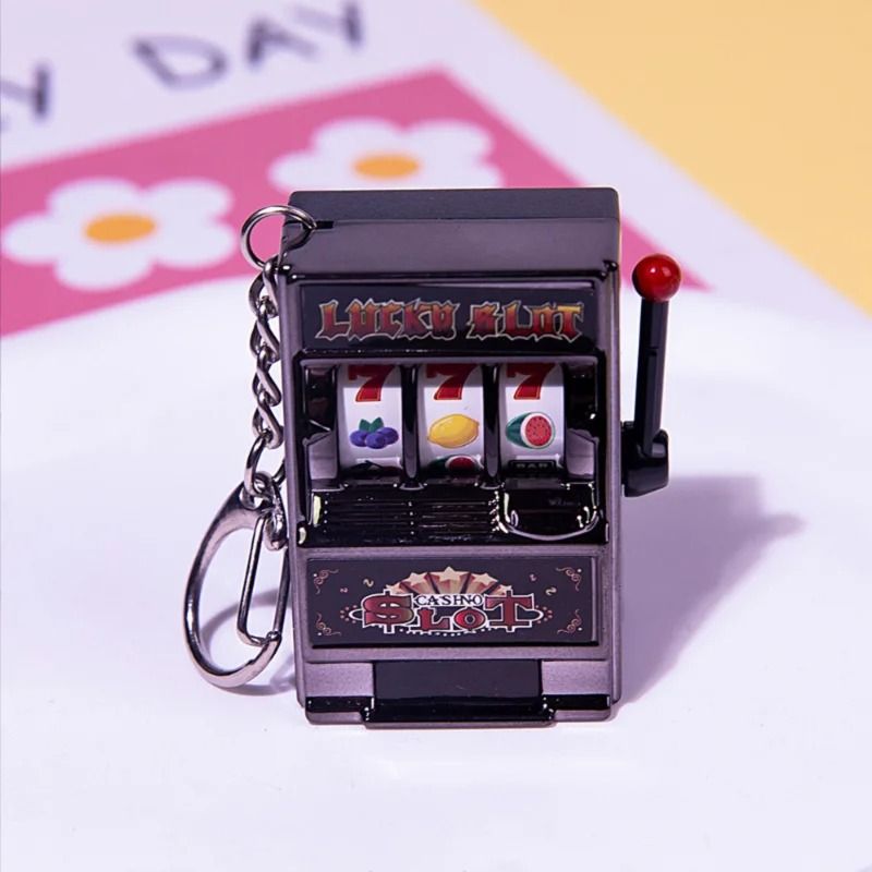Funny Mini Slot Machine Toy Keychain Fruit Gaming Machine Bag Pendant Charm 9