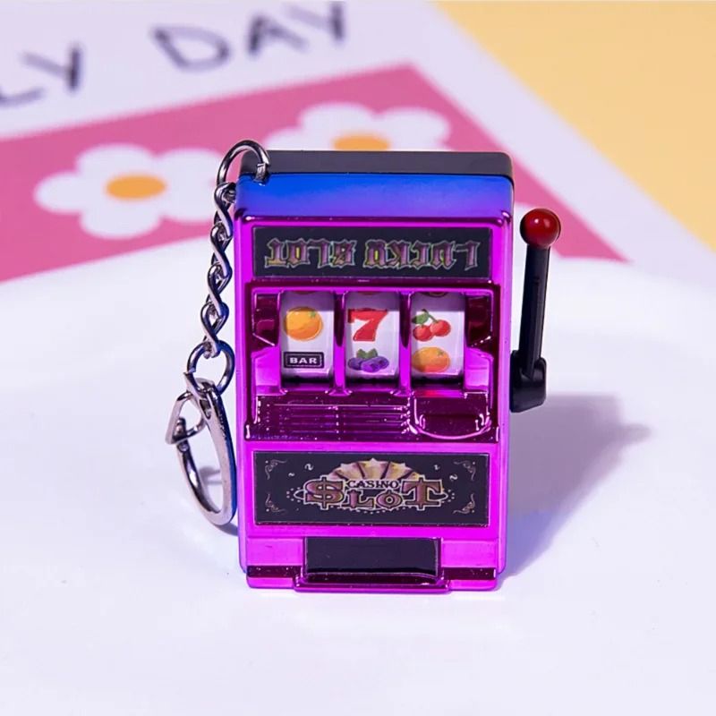 Funny Mini Slot Machine Toy Keychain Fruit Gaming Machine Bag Pendant Charm 10