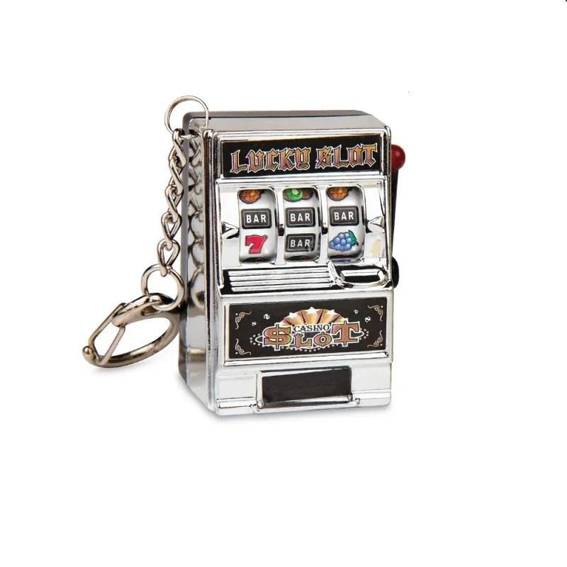 Funny Mini Slot Machine Toy Keychain Fruit Gaming Machine Bag Pendant Charm 3