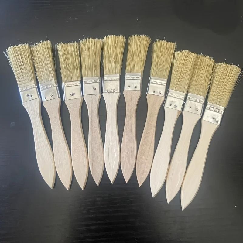 Bristle Paint Brush Set Flat Bristle Brushes For Art Painting Dyeing And Varnish 6