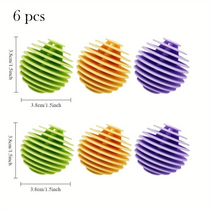 6 Piece Reusable Anti Tangling Laundry Balls For Magical Wrinkle Removal 3