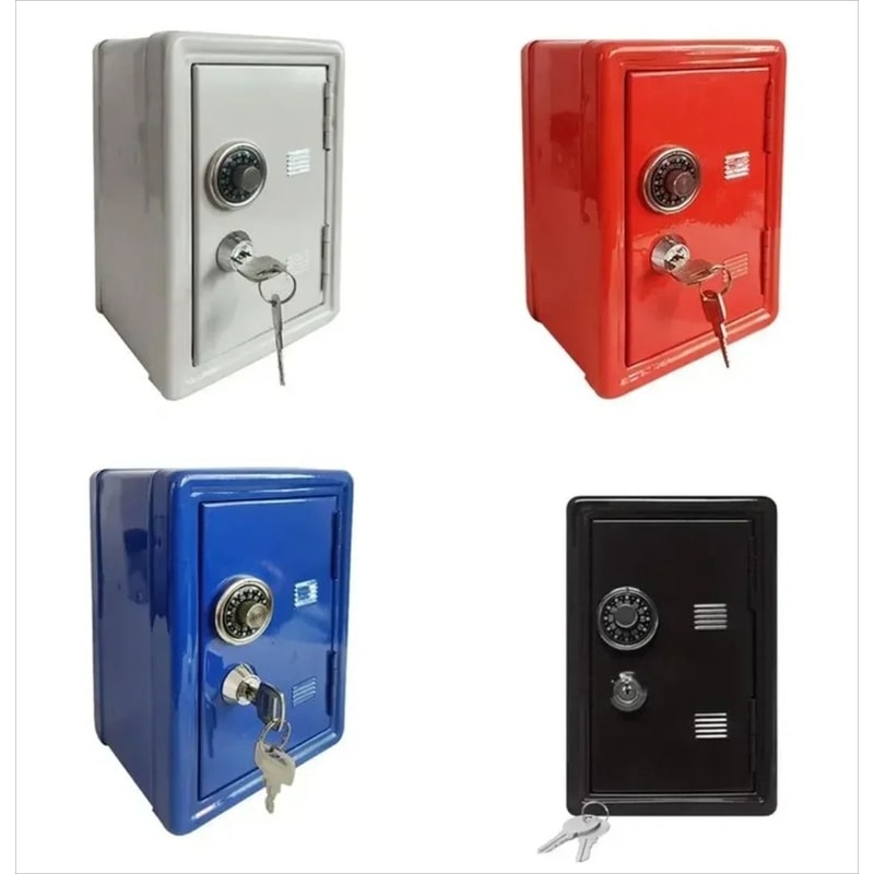 Vertical Mini Metal Safe And Decorative Desktop Storage Cabinet With Combination Lock 0