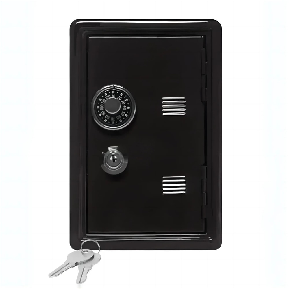Vertical Mini Metal Safe And Decorative Desktop Storage Cabinet With Combination Lock 4