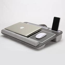 portable multi purpose laptop lap desk with built-in mouse pad and media slots