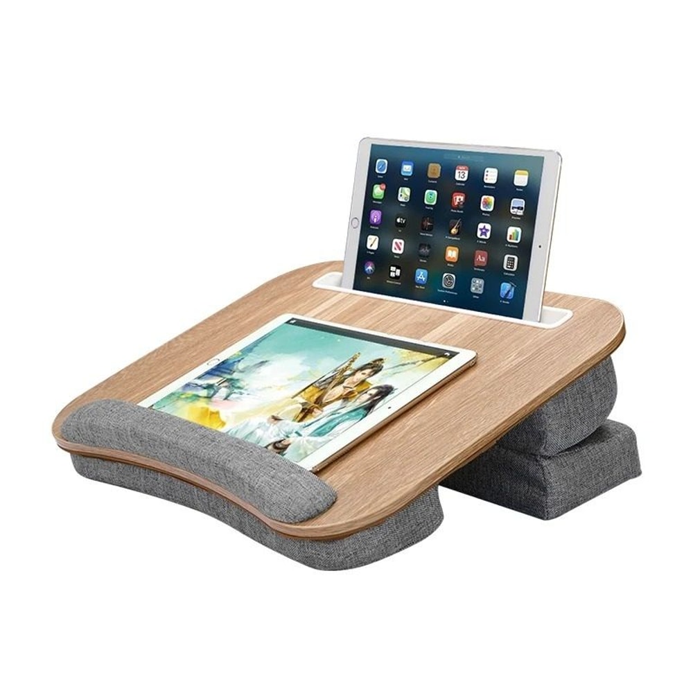 Multifunctional Portable Lap Desk With Builtin Media Slot And Dual Comfort Cushion 0