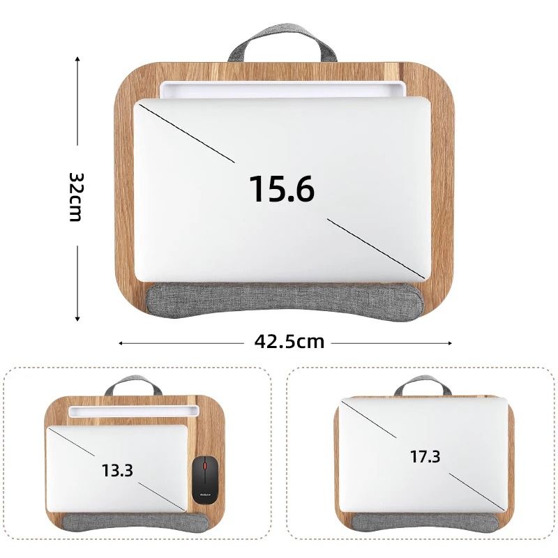 Multifunctional Portable Lap Desk With Builtin Media Slot And Dual Comfort Cushion 3
