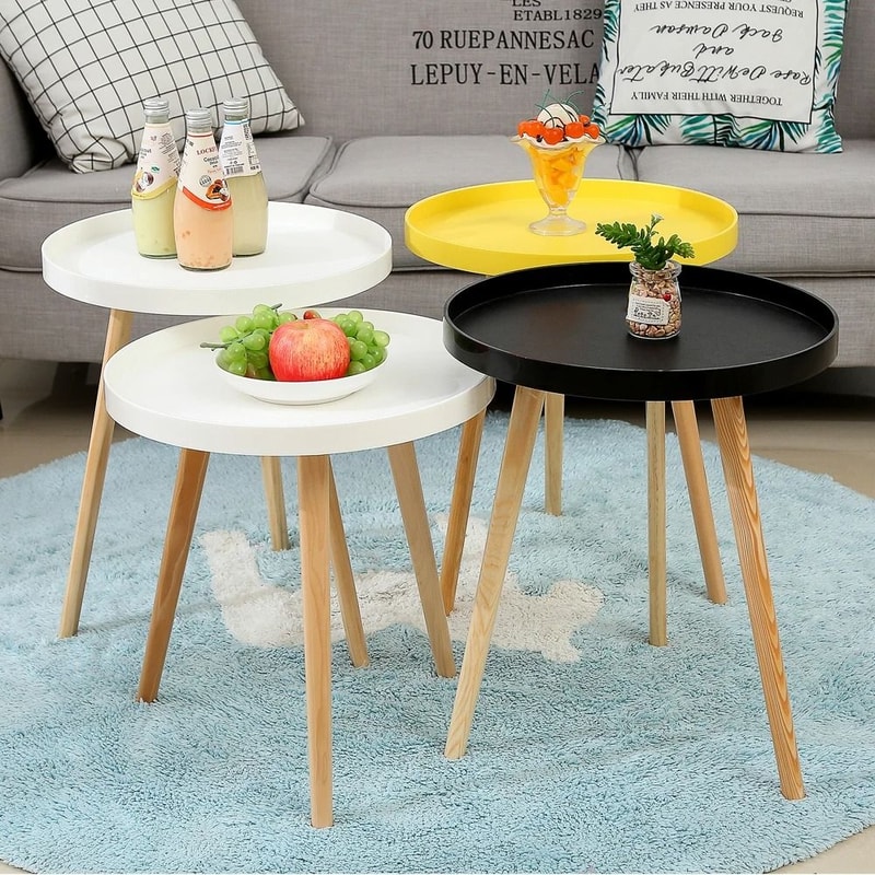 Modern Minimalist Small Round Coffee Table And Versatile IndoorOutdoor Side Desk 0