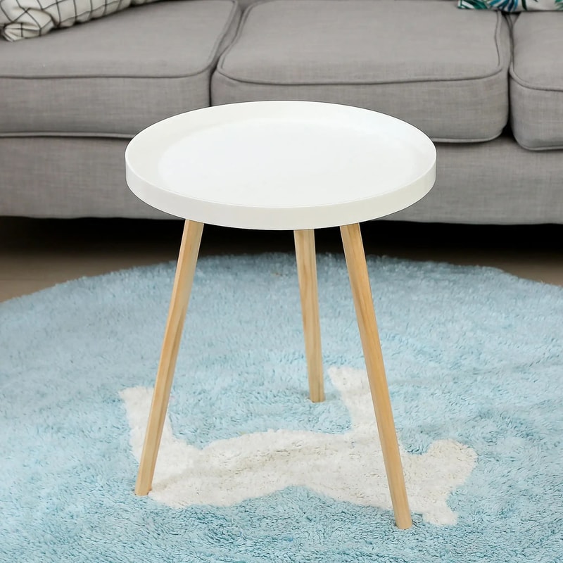 Modern Minimalist Small Round Coffee Table And Versatile IndoorOutdoor Side Desk 7