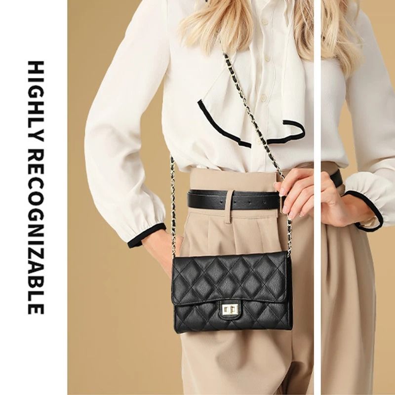 Versatile DiamondQuilted Chain Bag Fashionable LargeCapacity Crossbody For Women 3