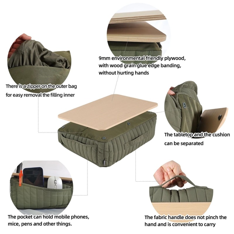 Portable Cushioned Laptop Desk With Detachable Soft Base 6