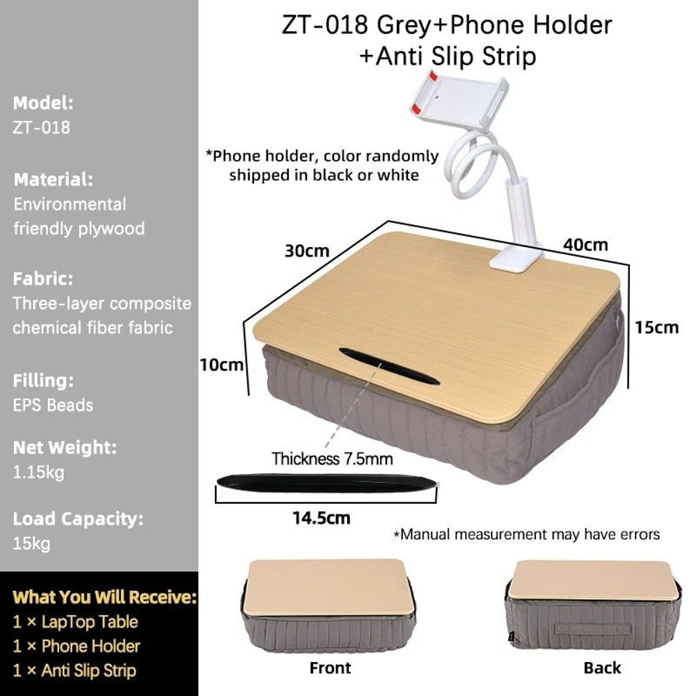 Portable Cushioned Laptop Desk With Detachable Soft Base 13