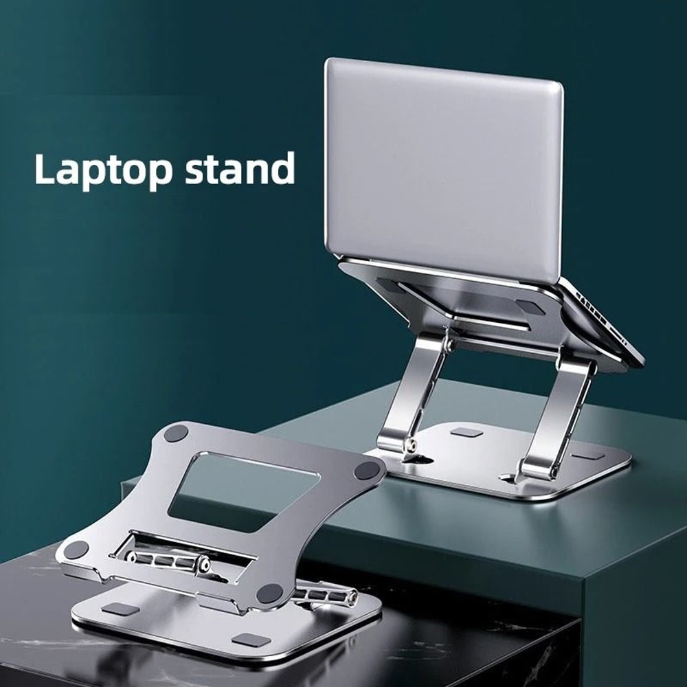 Adjustable Aluminum Alloy Cooling Laptop Stand With Keyboard Storage 0