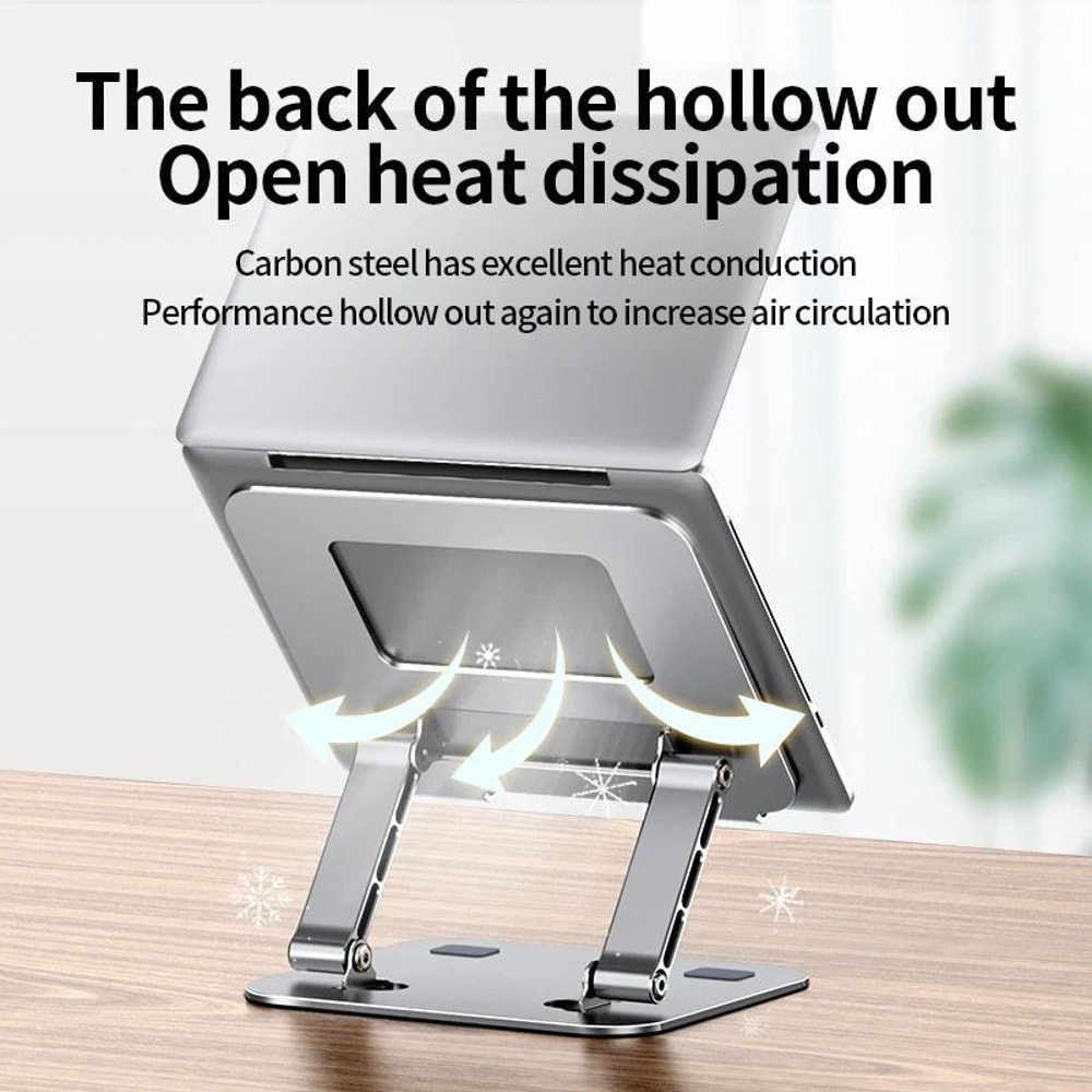 Adjustable Aluminum Alloy Cooling Laptop Stand With Keyboard Storage 4