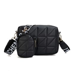 fashionable diamond-patterned mobile phone bag two-piece set
