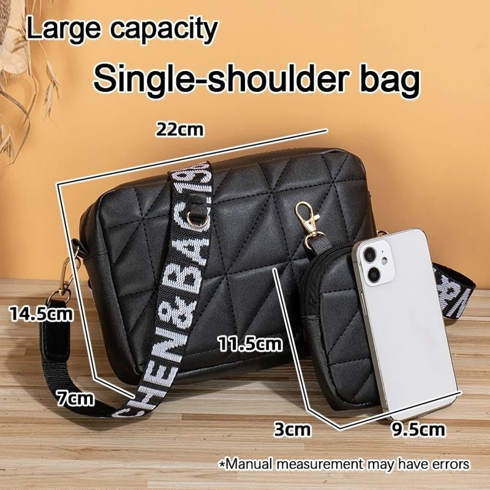 Fashionable DiamondPatterned Mobile Phone Bag TwoPiece Set 2
