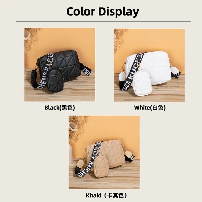 Fashionable DiamondPatterned Mobile Phone Bag TwoPiece Set 6