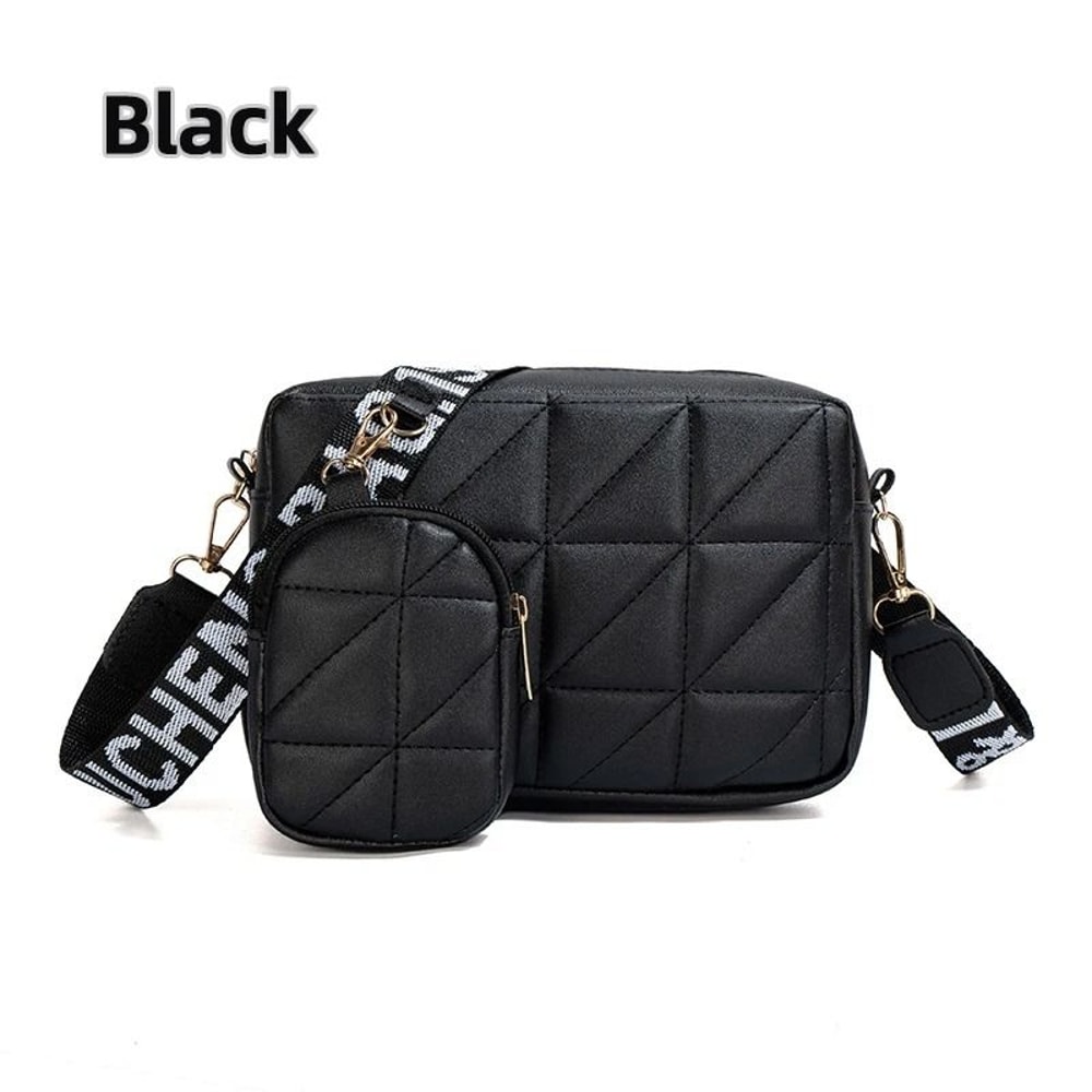 Fashionable DiamondPatterned Mobile Phone Bag TwoPiece Set 8