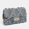 Trendy Shredded Denim Diamond Crossbody Chain Bag 1