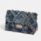 Trendy Shredded Denim Diamond Crossbody Chain Bag 2