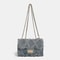 Trendy Shredded Denim Diamond Crossbody Chain Bag 4